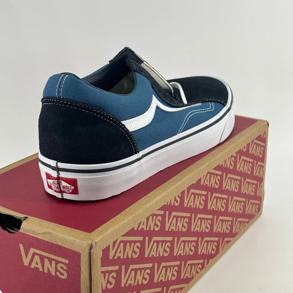 Vans Old Skool Sneakers Mens 10.5 Womens 12 Navy Black Suede Canvas VN000D3HNVY
